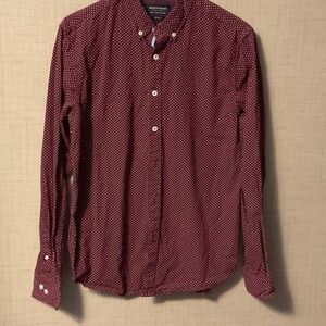 Denim & Flower Burgundy Polka Dot Shirt